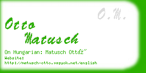 otto matusch business card